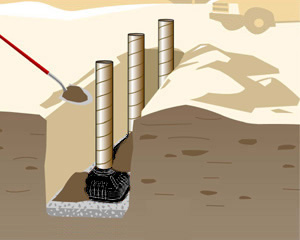 Backfill using shovel or backhoe.